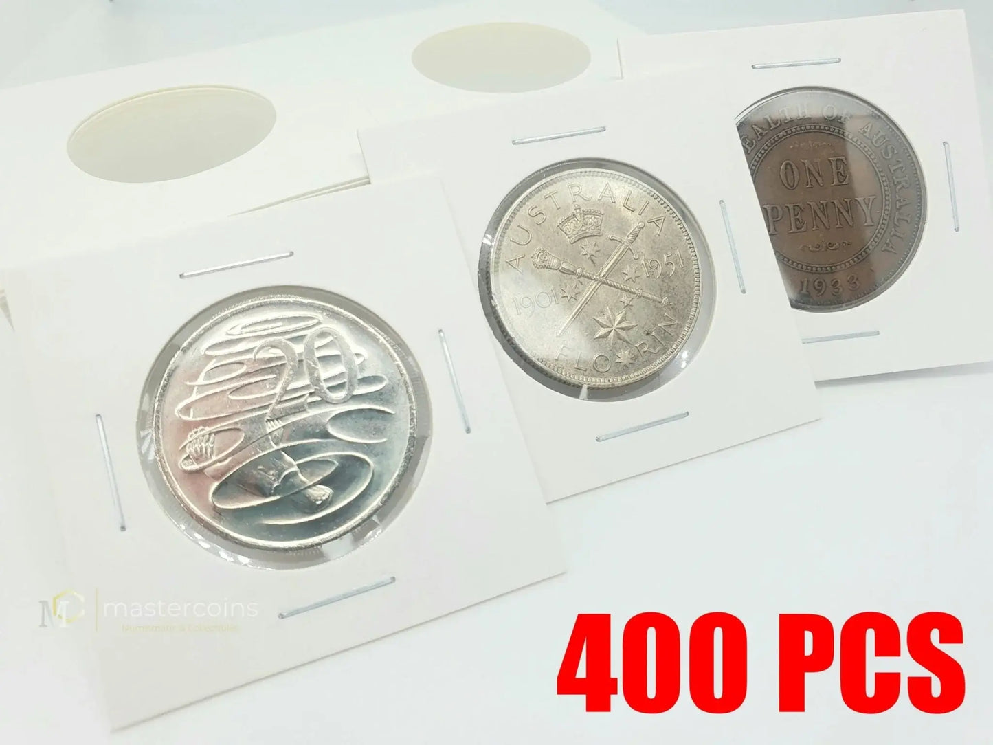 400 Pcs 2x2 31.5mm Staple Coin Holders - Mastercoins