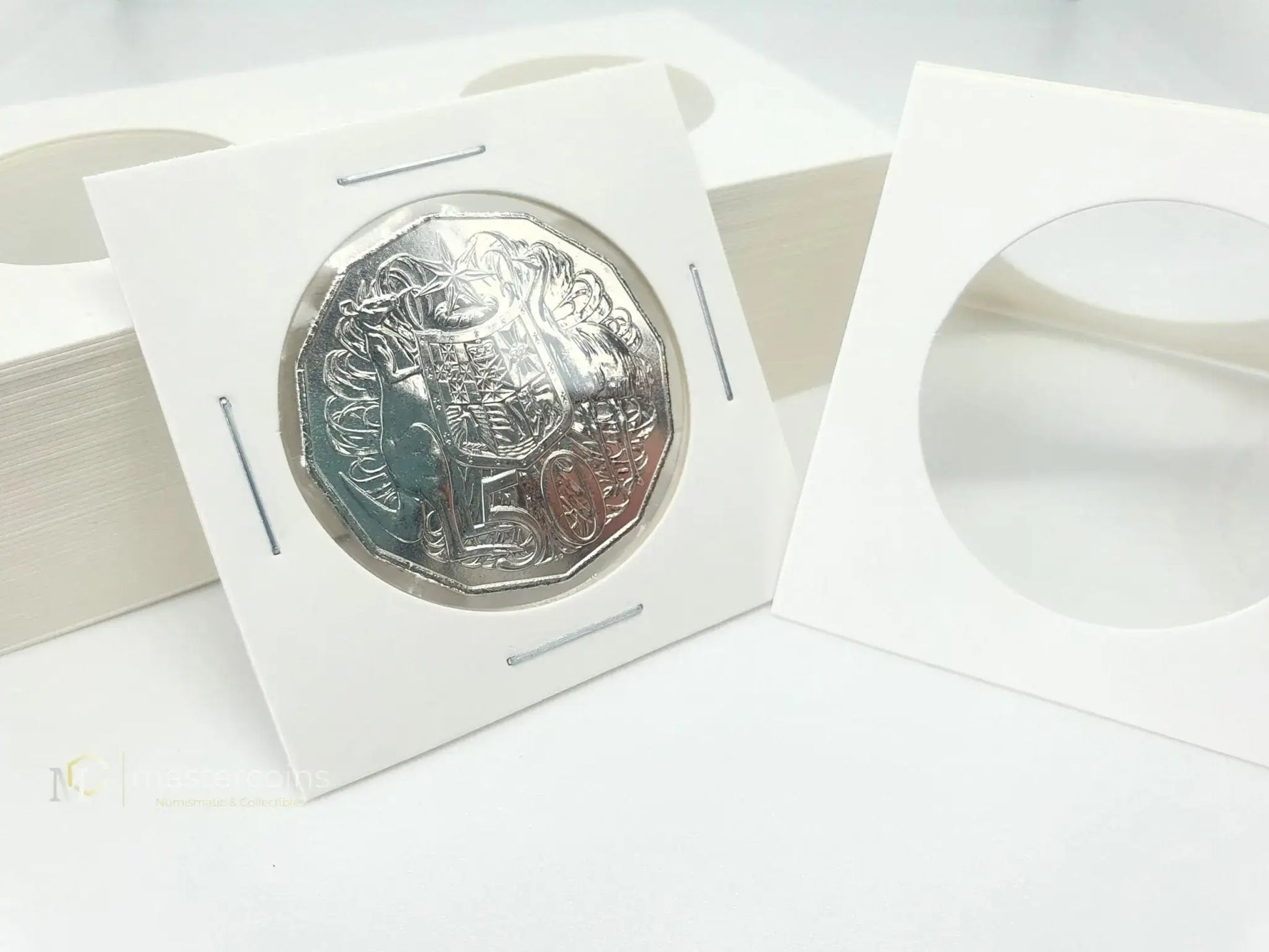 50 Pcs 2x2 35mm Staple Coin Holders - Mastercoins