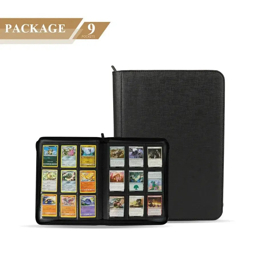 9 Pocket Zip Trading Card Binder - BLACK - Mastercoins