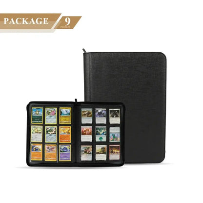 9 Pocket Zip Trading Card Binder - BLACK - Mastercoins