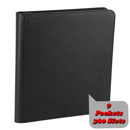 9 Pocket Zip Trading Card Binder - BLACK - Mastercoins
