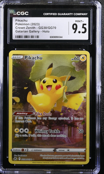 🎰👀 PIKACHU GG30/GG70 CROWN ZENITH CGC 9.5