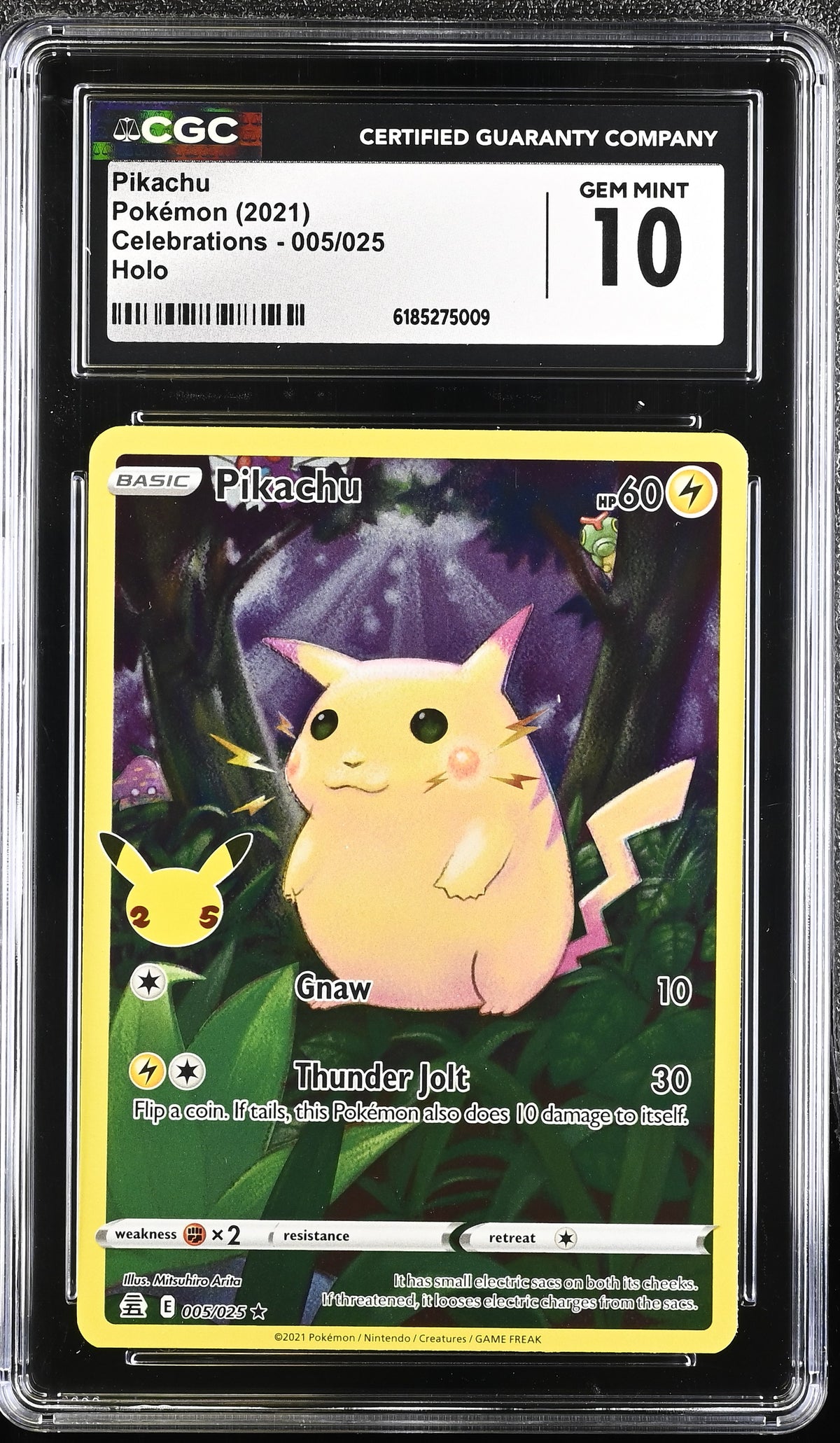 🎰👀 PIKACHU 005/025 CELEBRATIONS CGC 10
