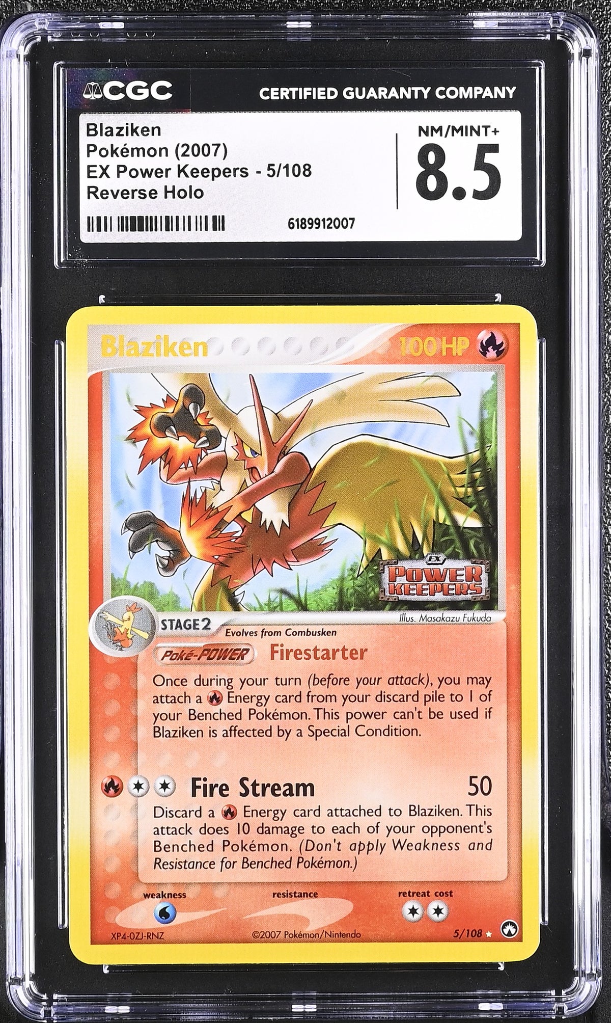 🎰👀 BLAZIKEN 5/108 EX POWER KEEPERS CGC 8.5