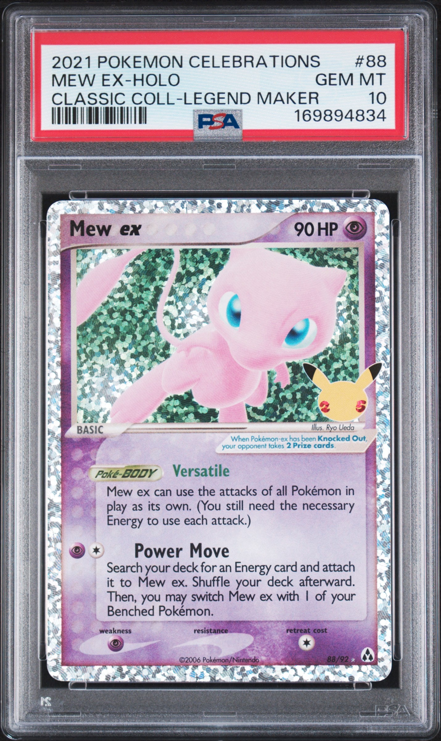 🎰👀 MEW EX HOLO 88 CELEBRATIONS CLASSIC COLLECTION PSA 10