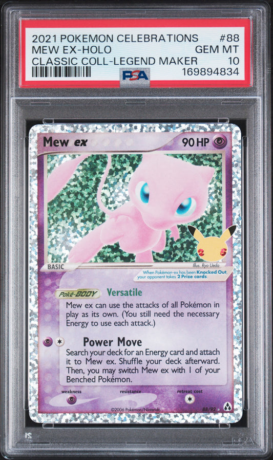 🎰👀 MEW EX HOLO 88 CELEBRATIONS CLASSIC COLLECTION PSA 10