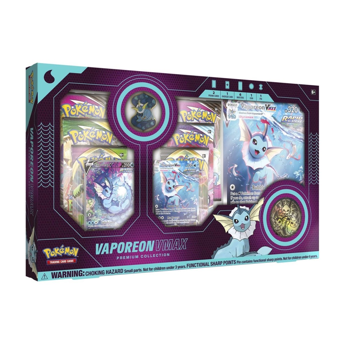 Pokémon TCG: Vaporeon VMAX, Jolteon VMAX & Flareon VMAX Premium Collections (Set of 3) Mastercoins