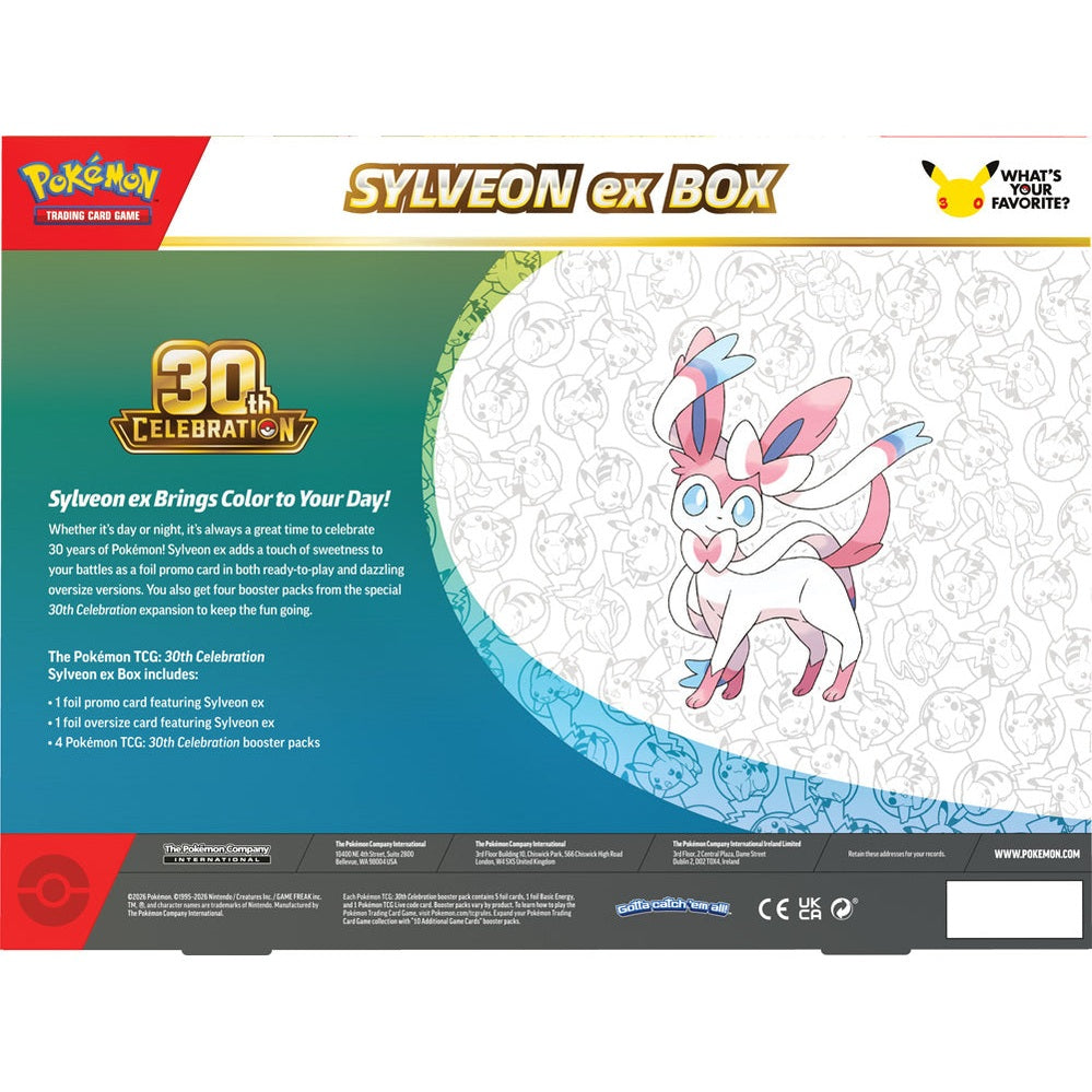 Pokémon TCG: 30th Celebration Pokémon ex Box - Sylveon ex Back