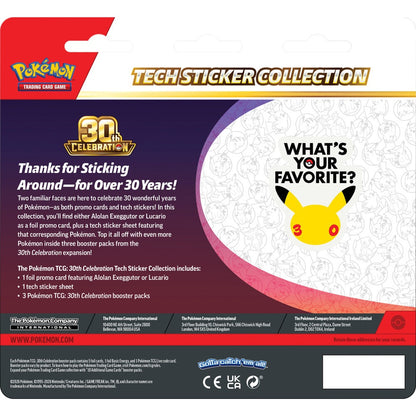 Pokémon TCG: 30th Celebration Tech Sticker Collection - Lucario Back