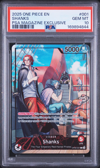 🎰👀 SHANKS 001 ONE PIECE PROMO PSA 10