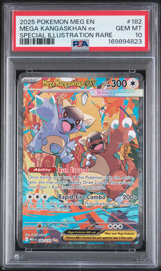 🎰👀 MEGA KANGASKHAN EX 182/132 MEGA EVOLUTION PSA 10