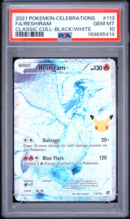 🎰👀 RESHIRAM 113 CELEBRATIONS CLASSIC COLLECTION PSA 10