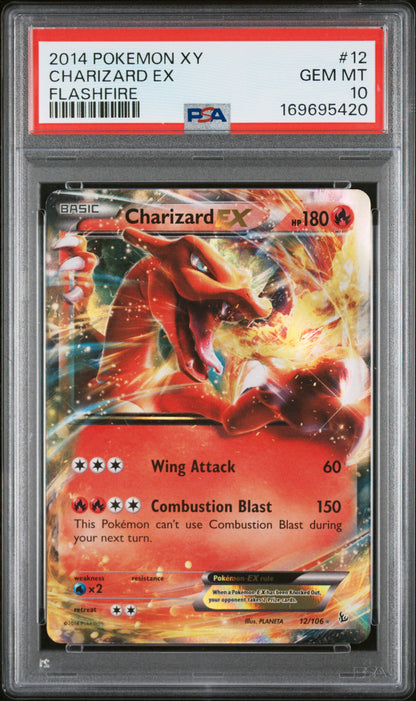 🎰👀 CHARIZARD EX 12/106 FLASHFIRE PSA 10