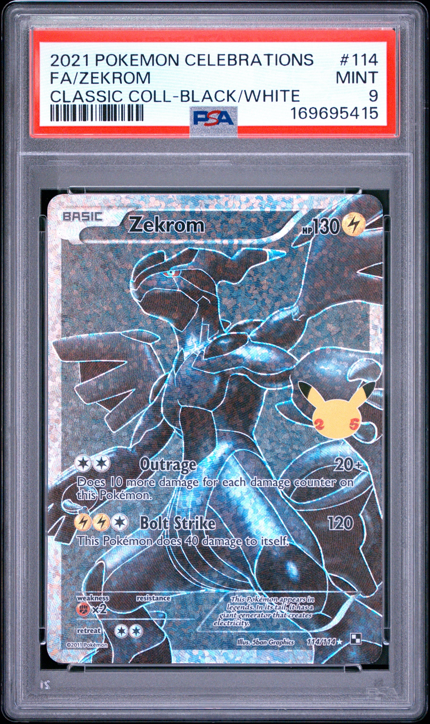 🎰👀 ZEKROM 114 CELEBRATIONS CLASSIC COLLECTION PSA 9