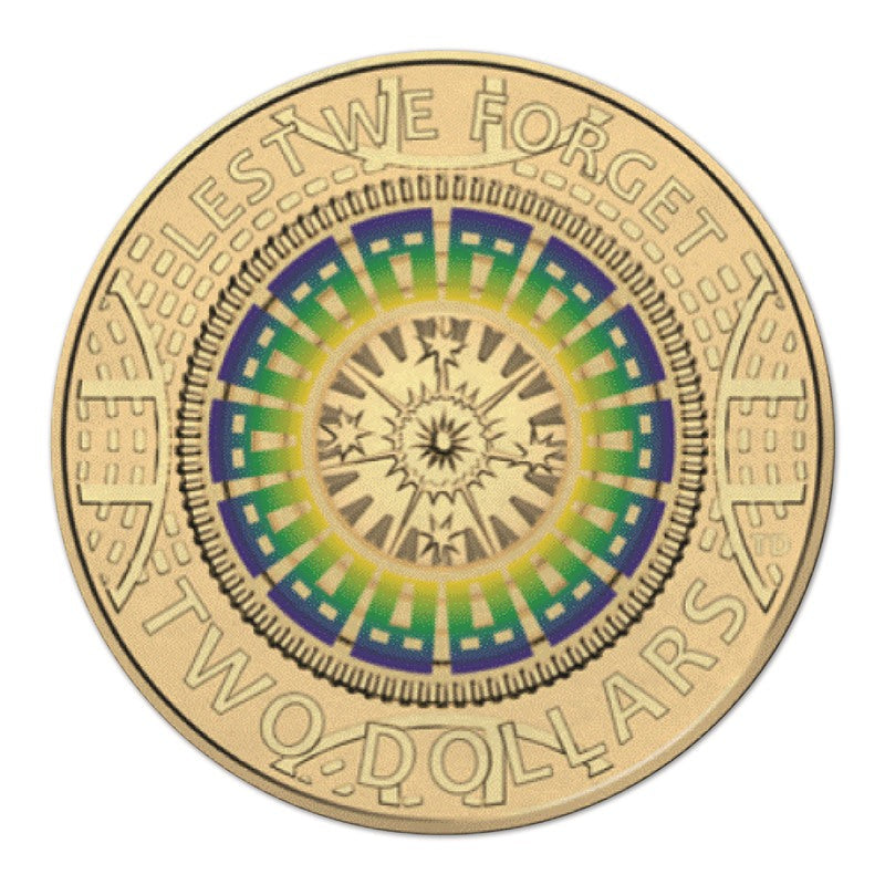 2017 $2 Lest We Forget coloured coin