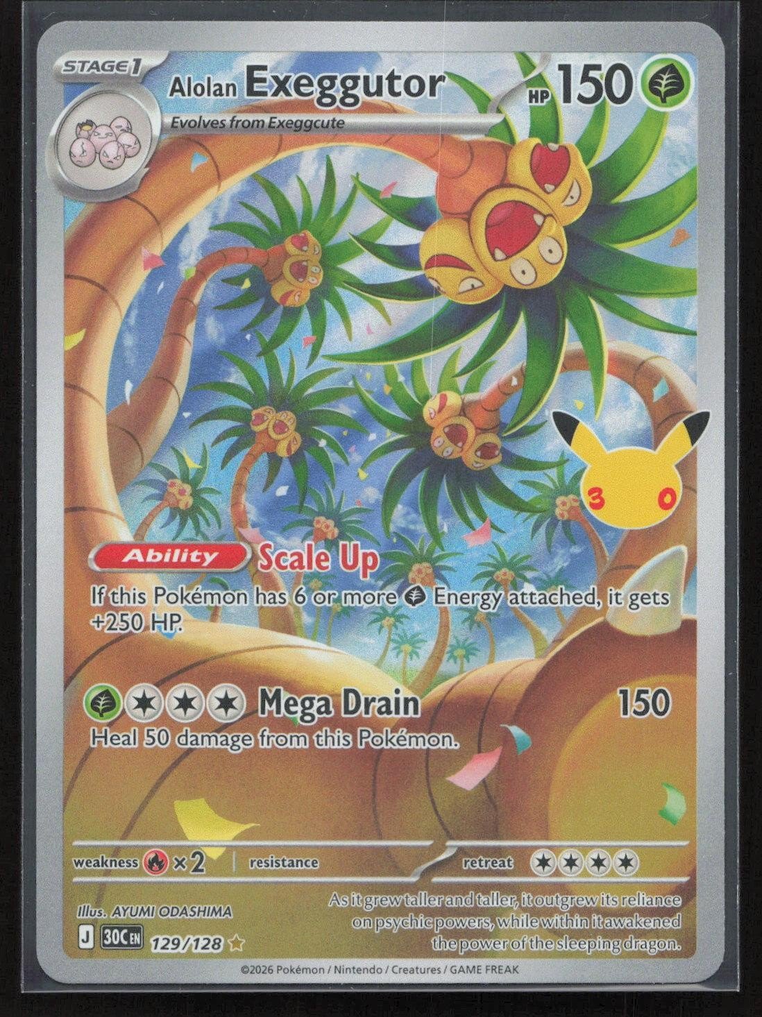 Alolan Exeggutor 129/128 ME: 30th Celebration Illustration Rare NM - Mastercoins