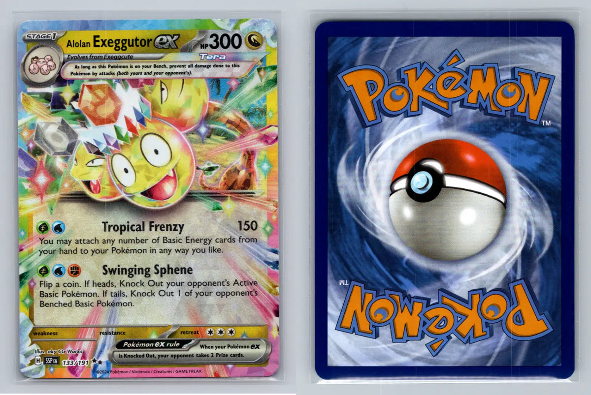 133 191 pokemon card Alolan Exeggutor EX 133/191 Surging Sparks Eng Options:Starter Kit (60 card deck x 2) If heads How Does Discover Work