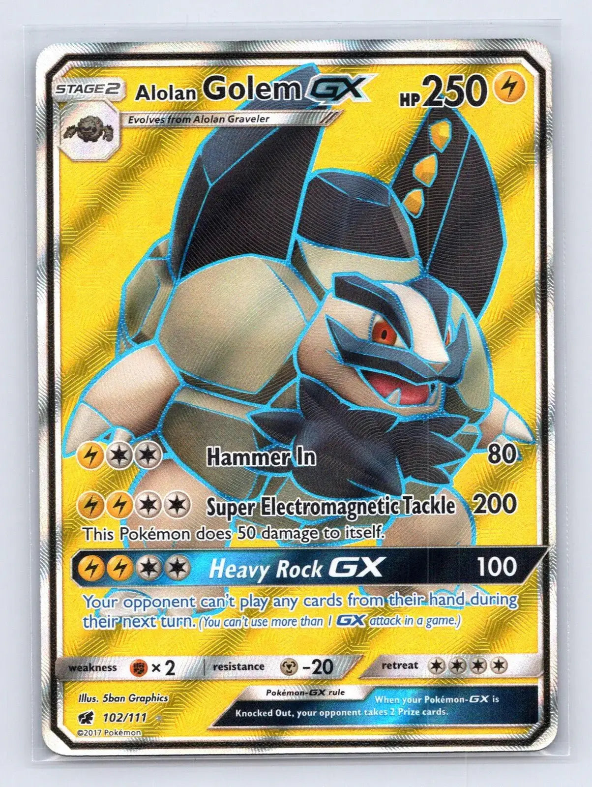 Alolan Golem GX 102/111 Crimson Invasion Pokemon NM - Mastercoins
