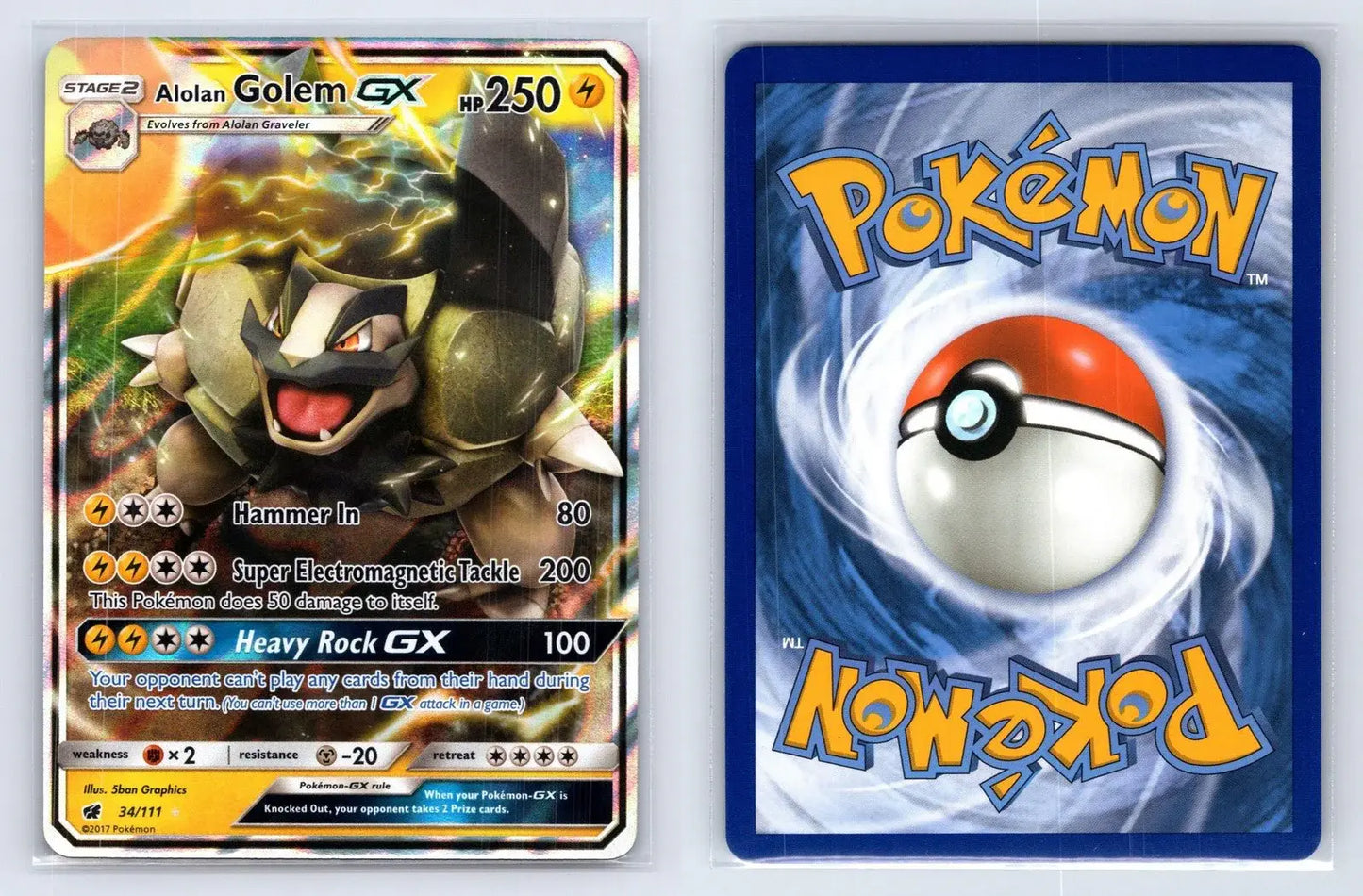 Alolan Golem GX 34/111 Crimson Invasion Pokemon NM - Mastercoins