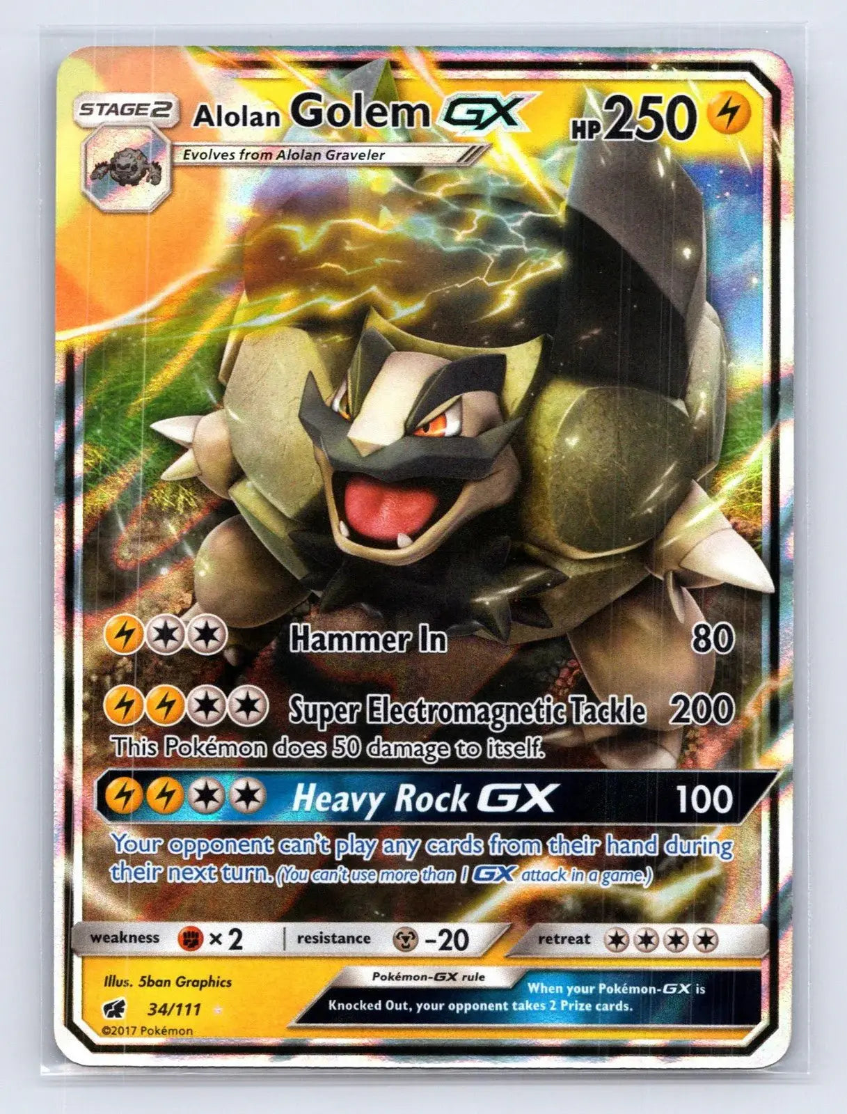 Alolan Golem GX 34/111 Crimson Invasion Pokemon NM - Mastercoins
