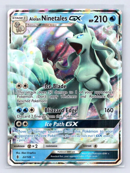Alolan Ninetales GX 22/145 Guardians Rising Pokemon NM - Mastercoins