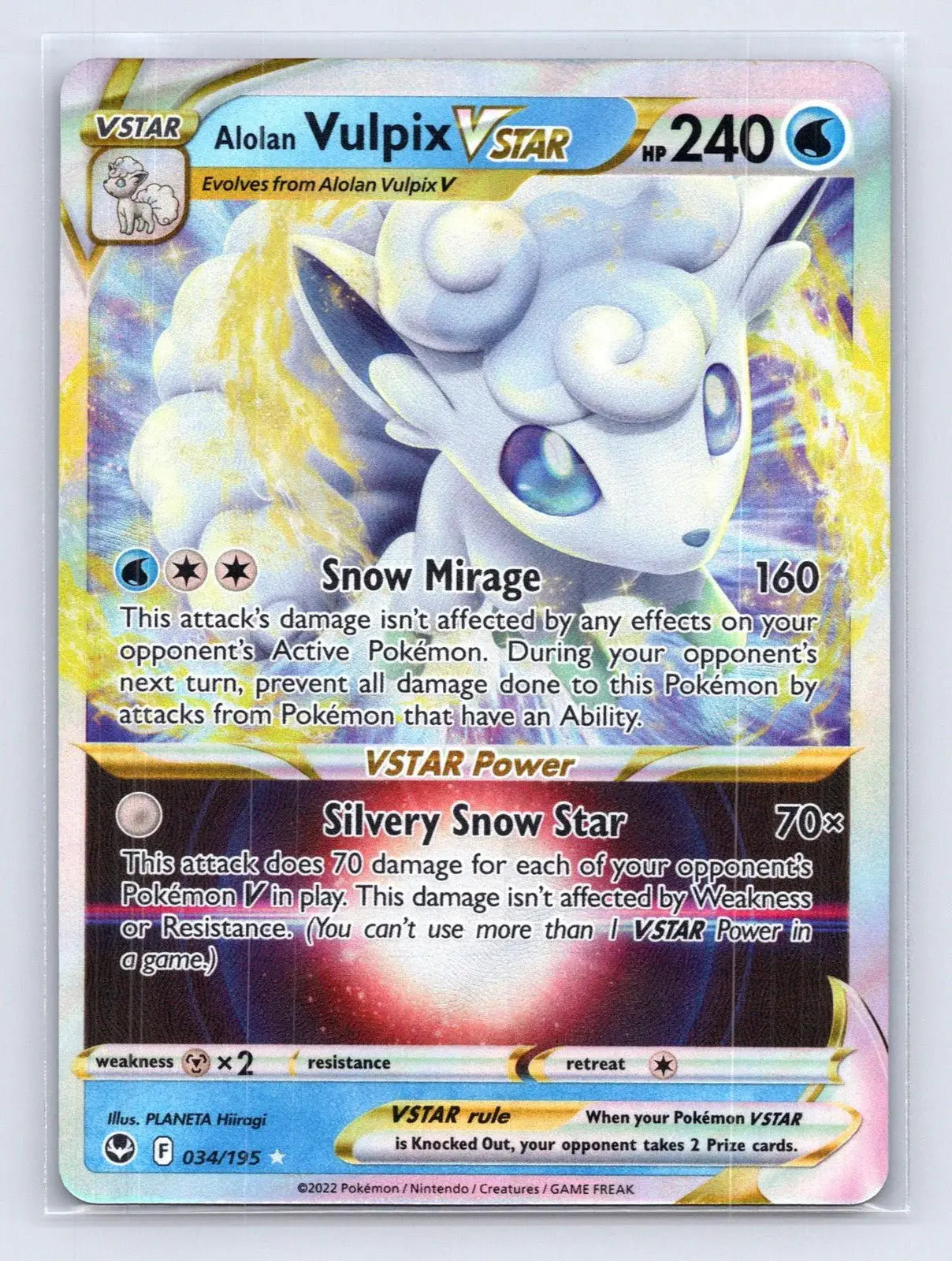 Alolan Vulpix VSTAR 034/195 Silver Tempest Pokemon NM - Mastercoins