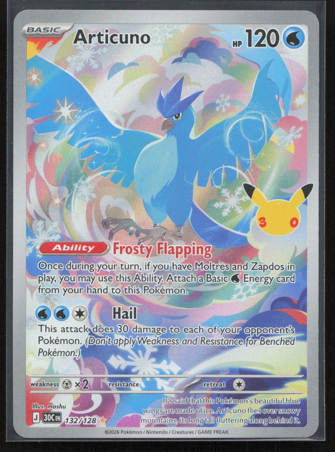 Articuno 132/128 ME: 30th Celebration Illustration Rare NM - Mastercoins