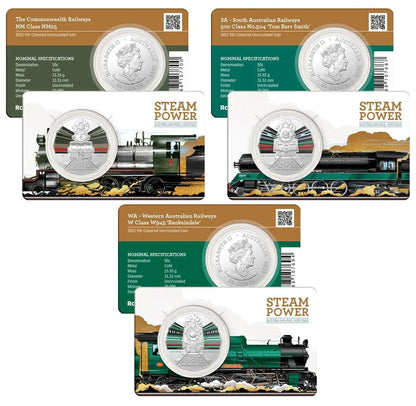 Australian Steam Trains - Set of 3 - NM25, SA No.504, WA W945 - Mastercoins