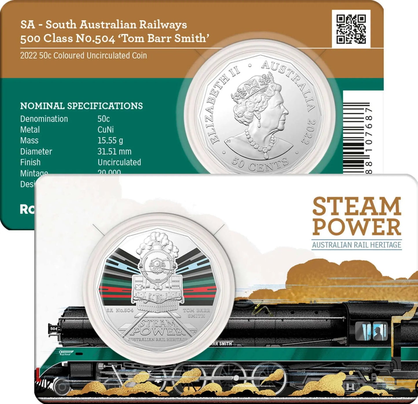 Australian Steam Trains - Set of 3 - NM25, SA No.504, WA W945 - Mastercoins