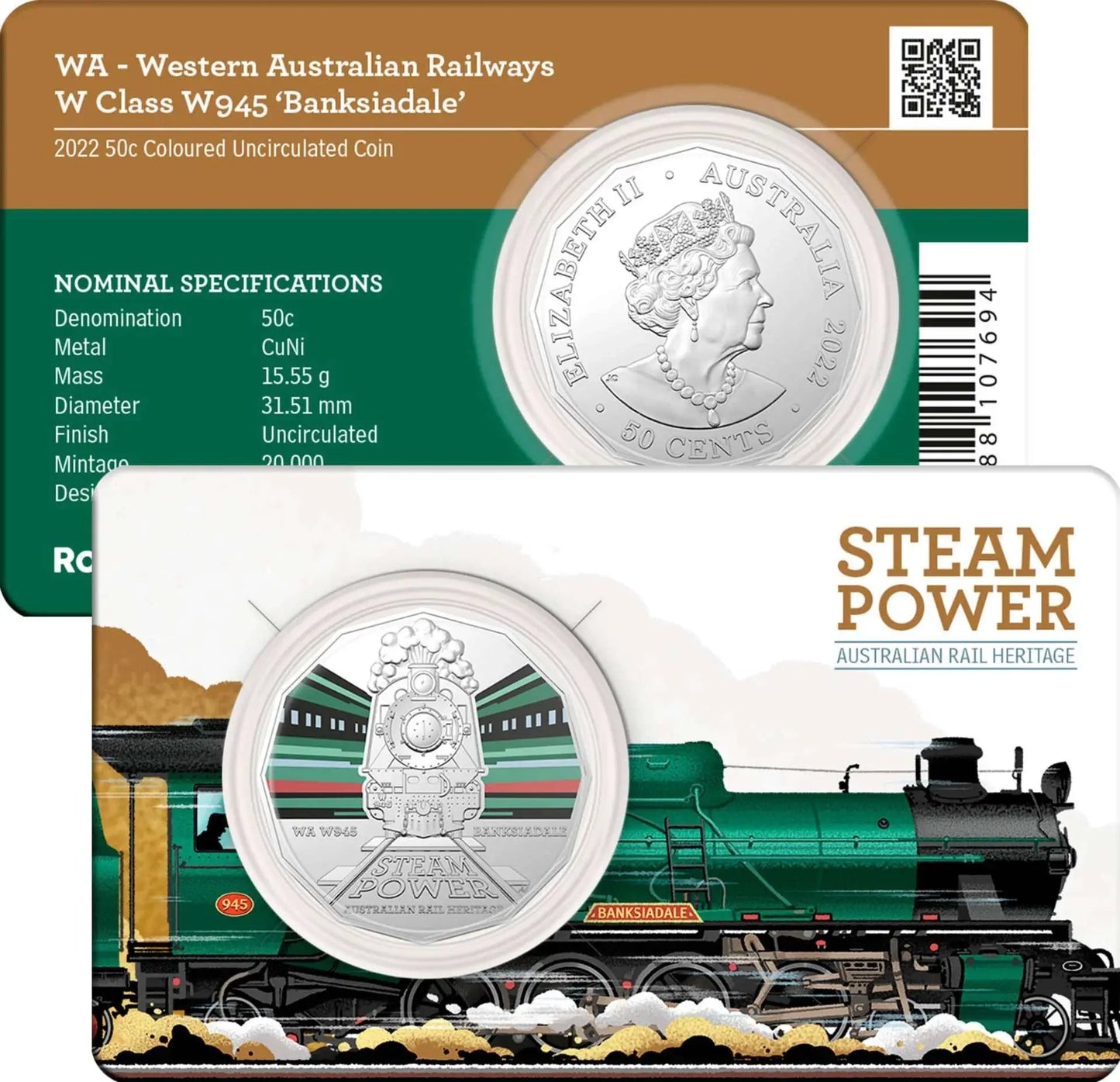 Australian Steam Trains - Set of 3 - NM25, SA No.504, WA W945 - Mastercoins