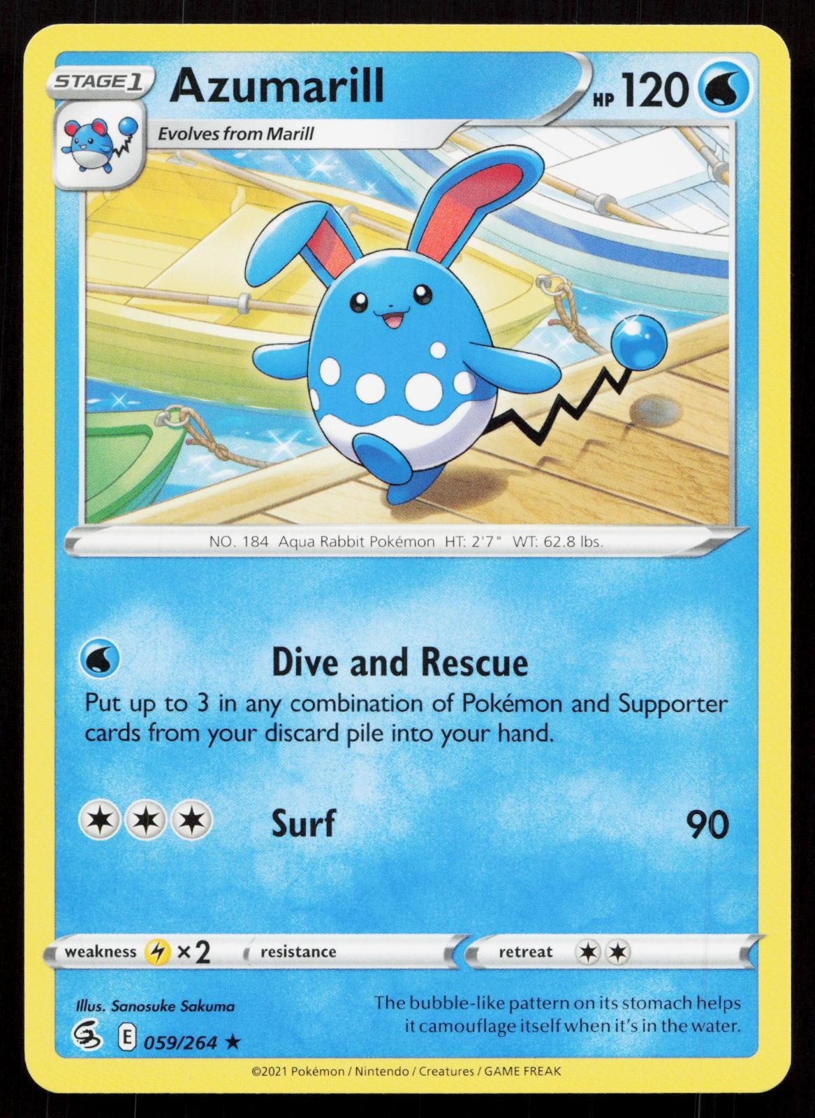 AZUMARILL 059/264 FUSION STRIKE NM - Mastercoins