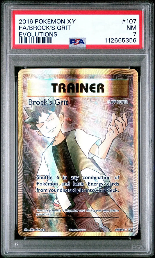?? BROCK'S GRIT 107 XY EVOLUTIONS PSA 7 - Mastercoins