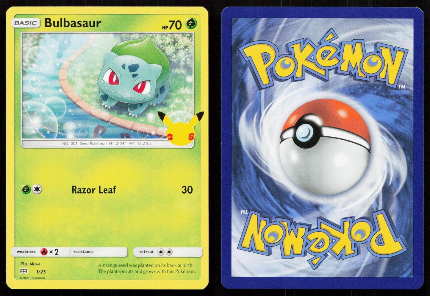 BULBASAUR 001/025 MCDONALD'S 25TH ANNIVERSARY PROMOS NM - Mastercoins