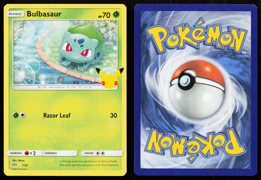 BULBASAUR 001/025 MCDONALD'S 25TH ANNIVERSARY PROMOS NM - Mastercoins