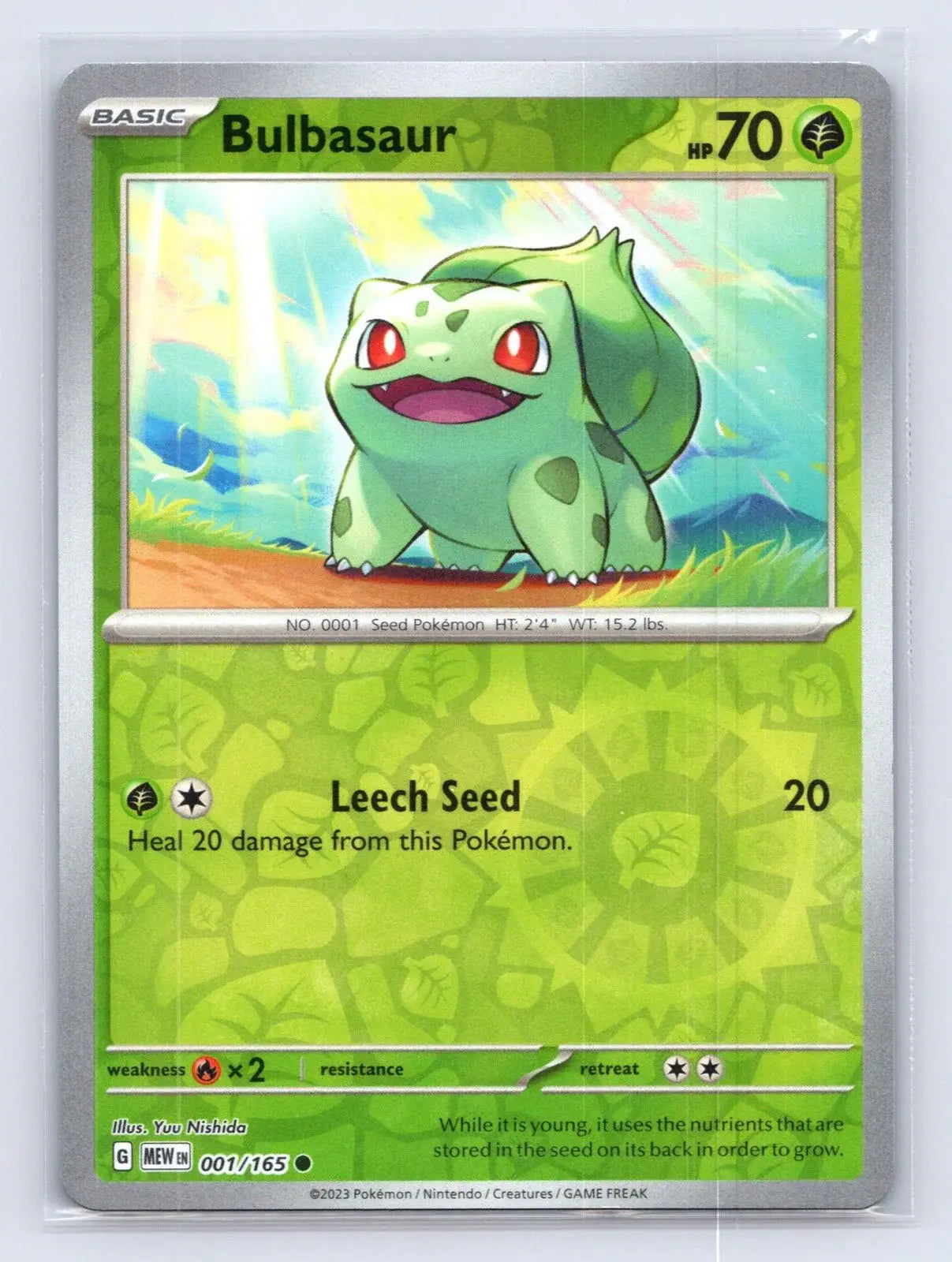 Bulbasaur 001/165 Rev Holo Blooming Water Promo 151 Pokemon NM - Mastercoins