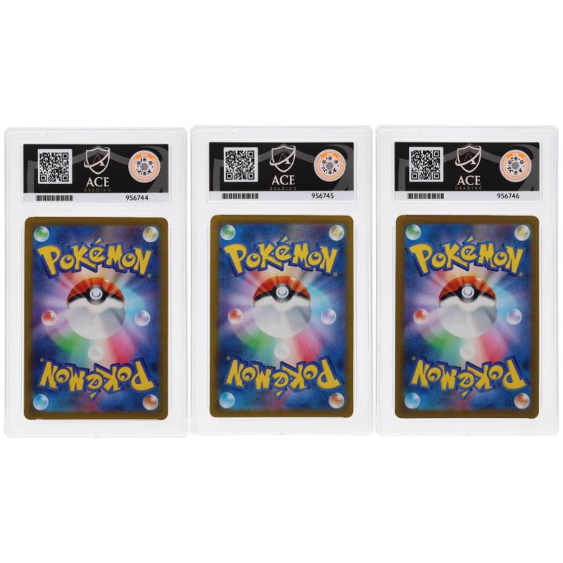 🎰👀 BULBASAUR 050/049, CHARMANDER 051, SQUIRTLE 052 SEQUENTIAL ACE 10 JAPANESE - Mastercoins