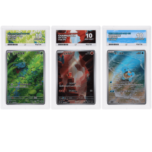 🎰👀 BULBASAUR 166, CHARMANDER 168, SQUIRTLE 170 JAPANESE 151 SEQUENTIAL ACE 10 - Mastercoins