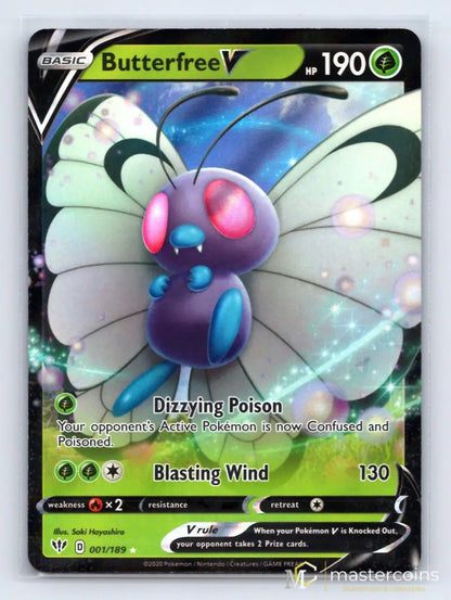Butterfree V 001/189 Darkness Ablaze Pokemon NM - Mastercoins