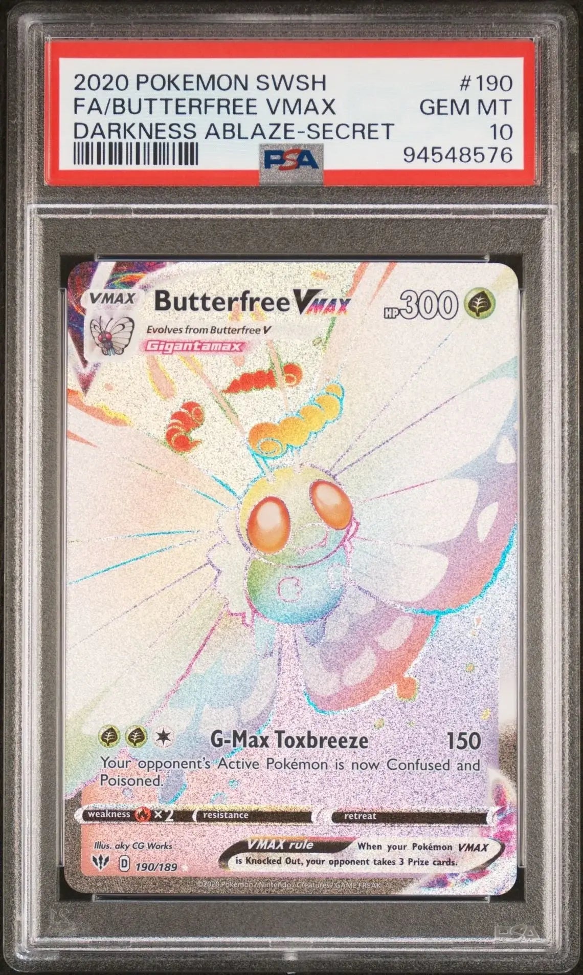 Butterfree Vmax 190 Darkness Ablaze PSA 10 - Mastercoins