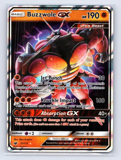 Buzzwole GX 57/111 Crimson Invasion Pokemon NM - Mastercoins