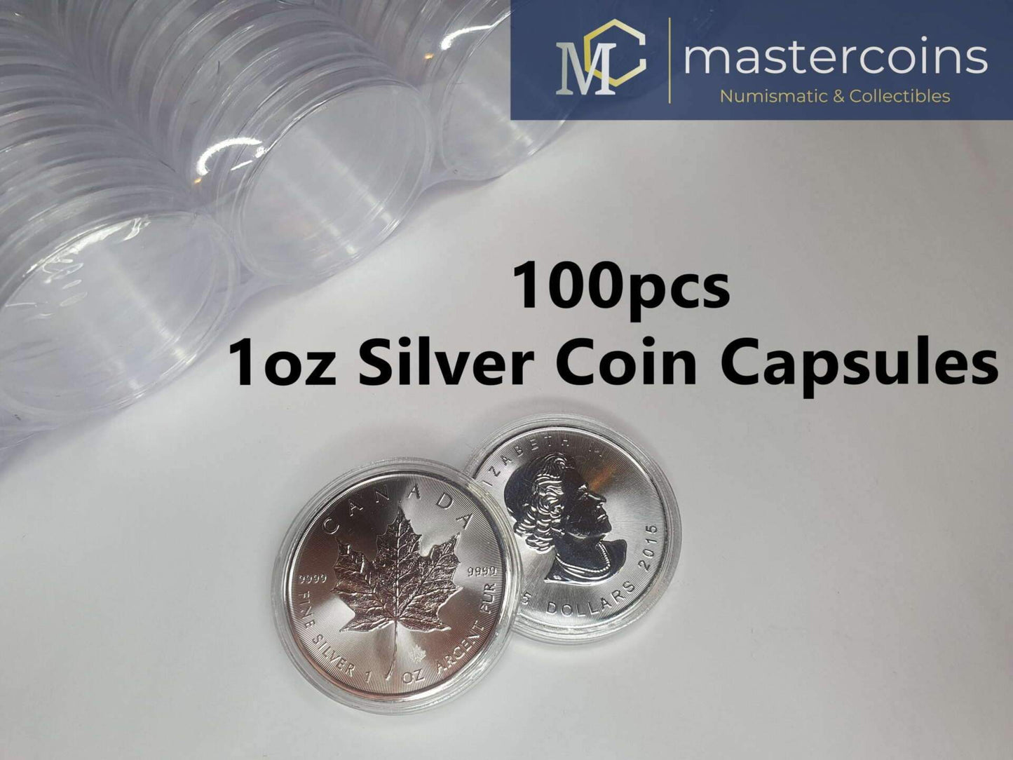 Canadian Maple Leaf 1oz Silver Coin Capsules  - 38mm - Mastercoins