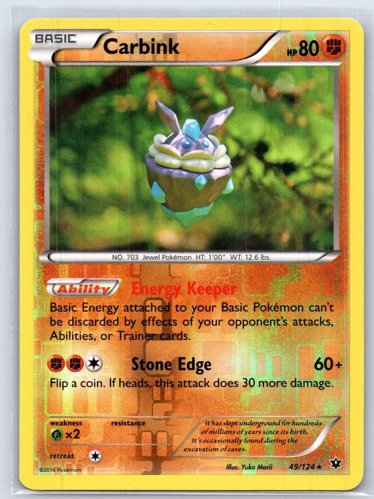 Carbink 49/124 Reverse Holo Fates Collide Pokemon NM - Mastercoins