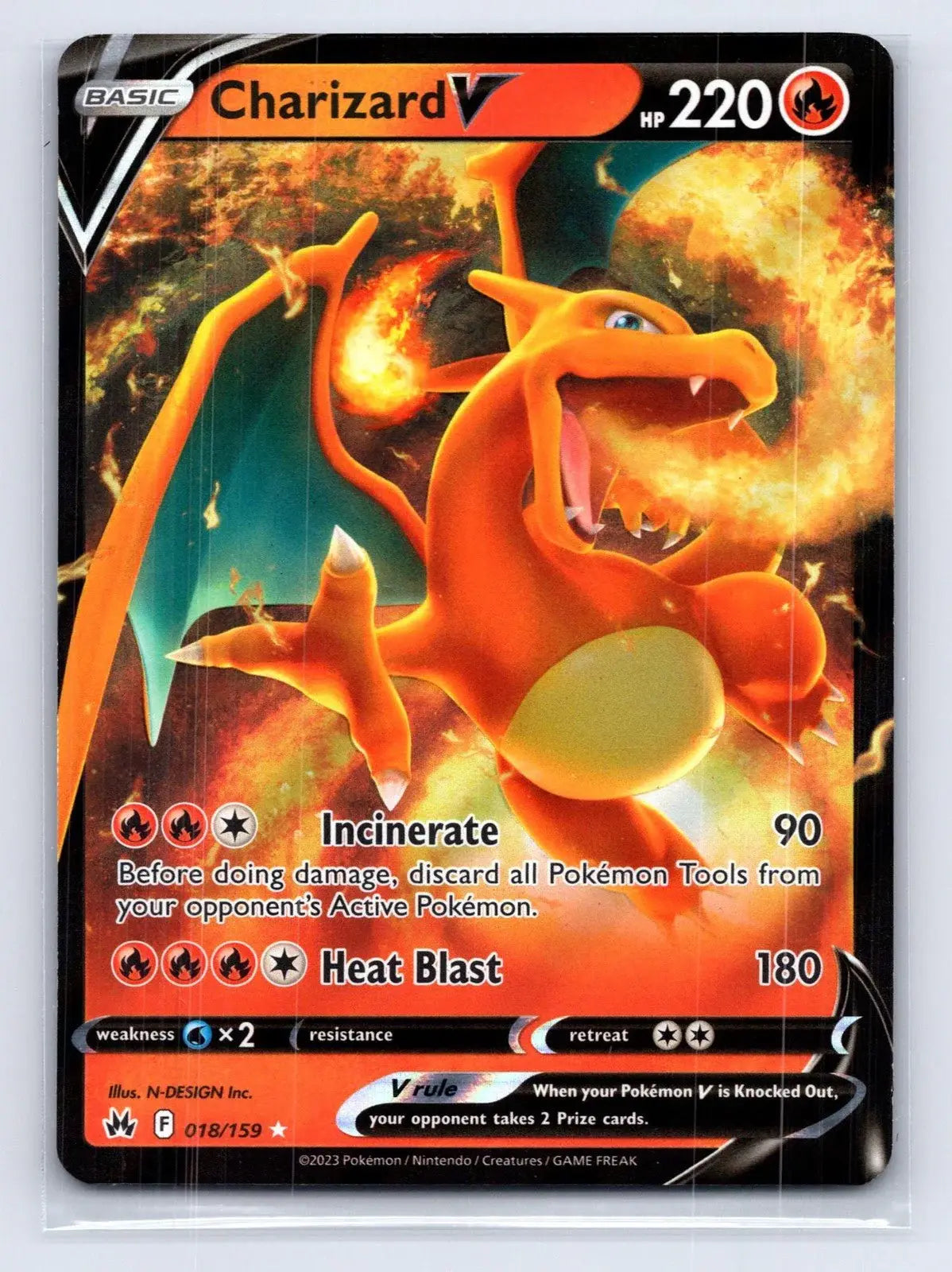 Charizard V 018/159 Crown Zenith Pokemon NM - Mastercoins