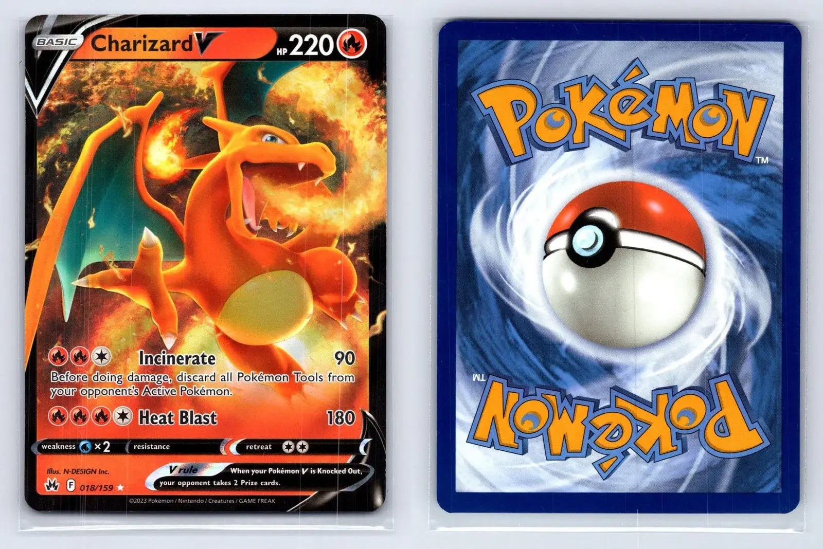Charizard V 018/159 Crown Zenith Pokemon NM - Mastercoins