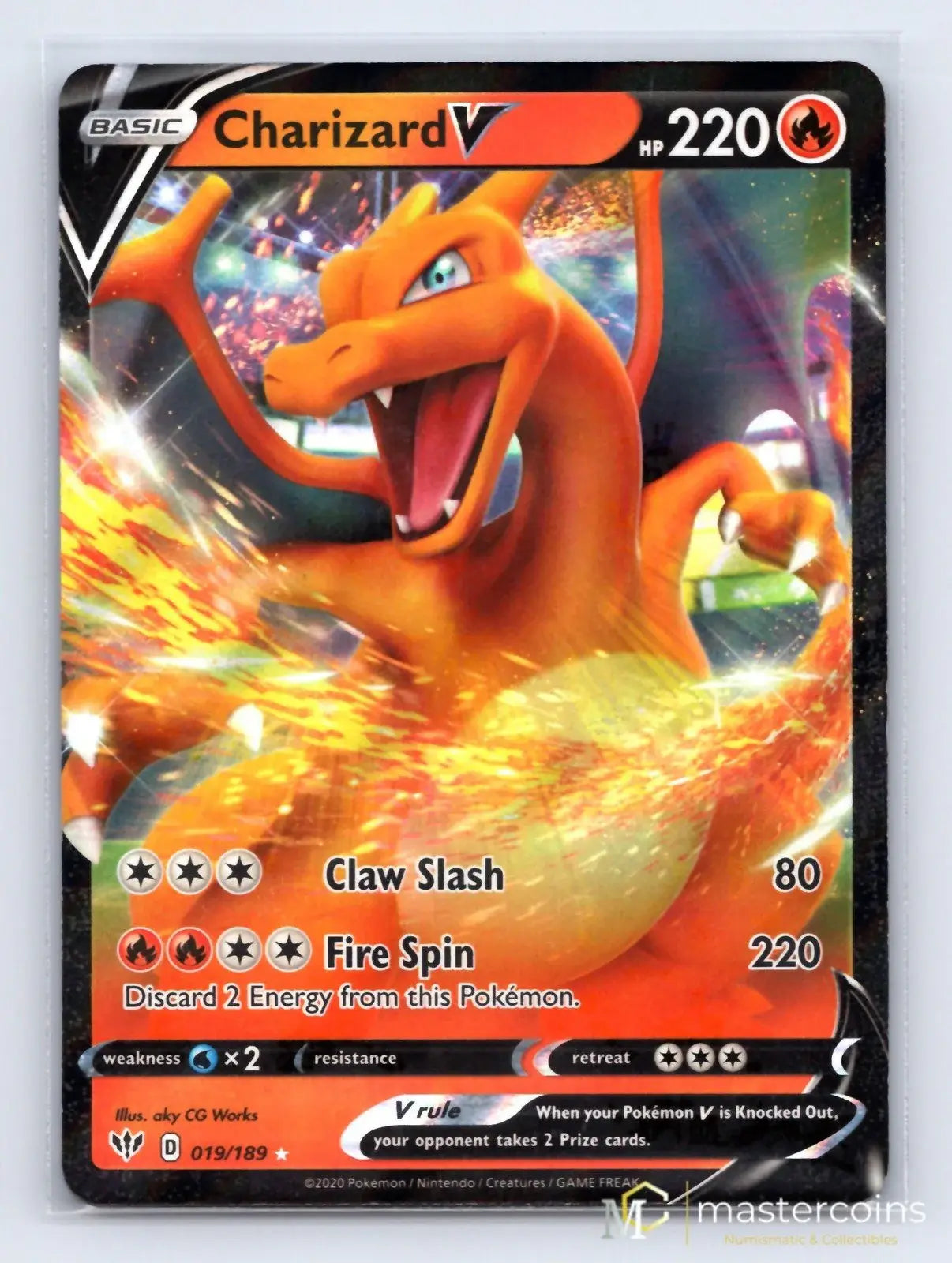 Charizard V 019/189 Darkness Ablaze Pokemon NM - Mastercoins