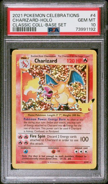 Charizard Holo 4 PSA 10 Celebrations Classic Collection Mastercoins