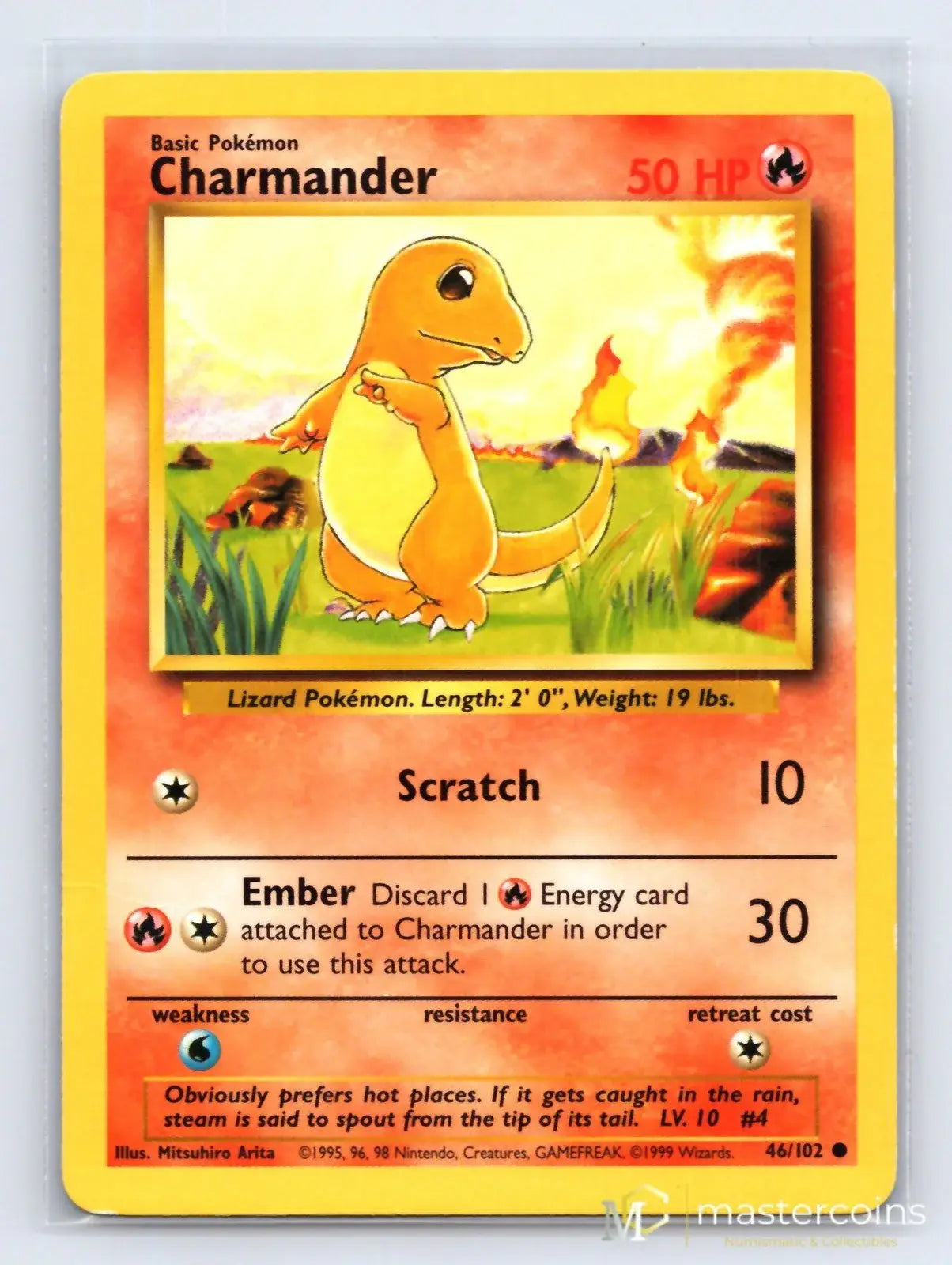 Charmander 46/102 Base Set Pokemon MP - Mastercoins