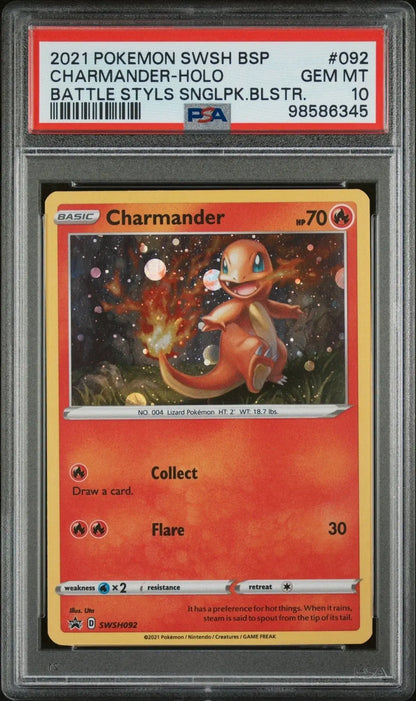 ️‍?Charmander SWSH092 Promo Battle Style PSA 10 - Mastercoins