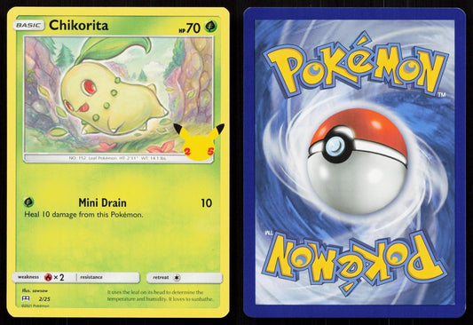 CHIKORITA 002/025 MCDONALD'S 25TH ANNIVERSARY PROMOS NM - Mastercoins