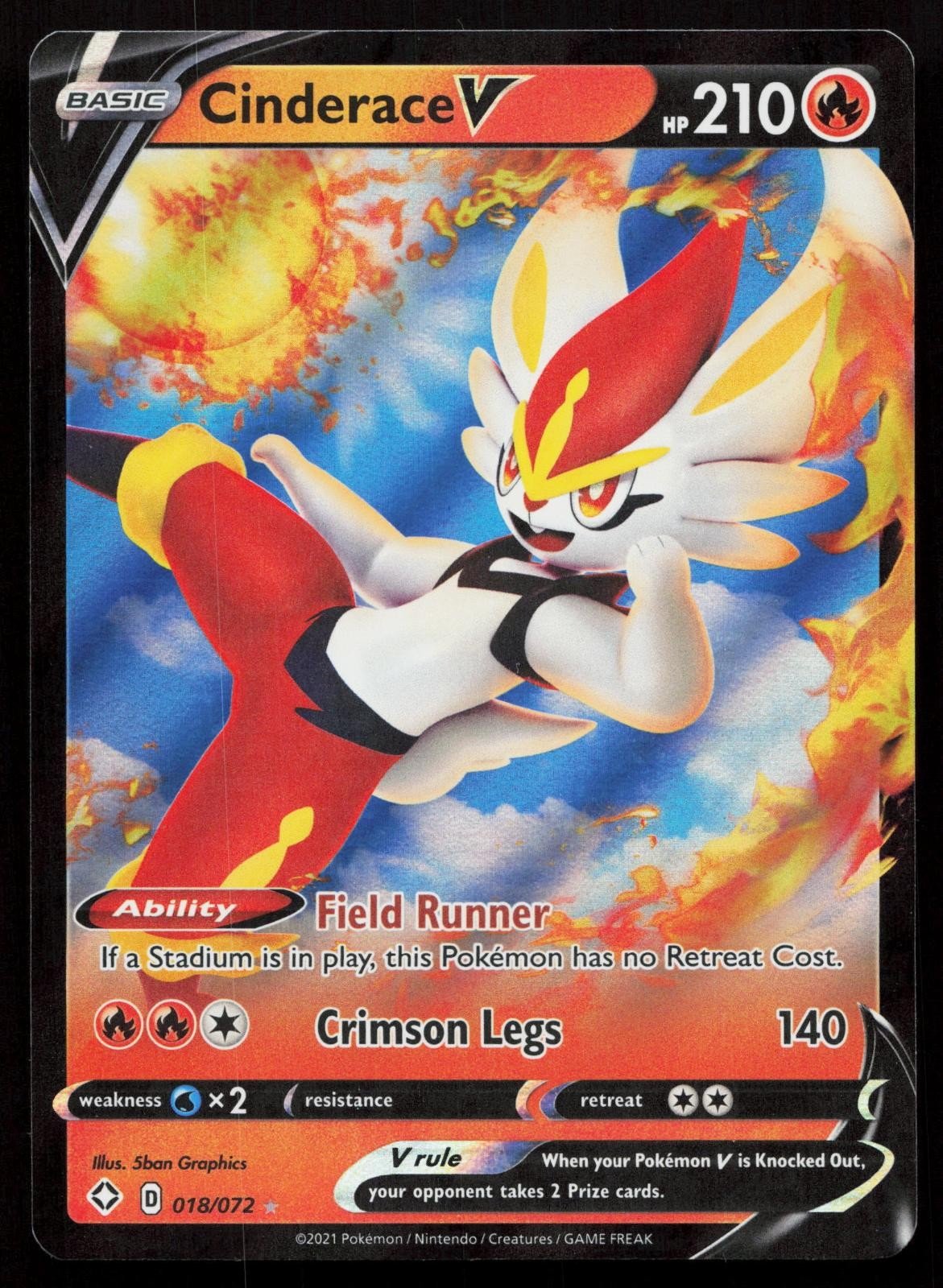 CINDERACE V 018/072 SHINING FATES NM - Mastercoins